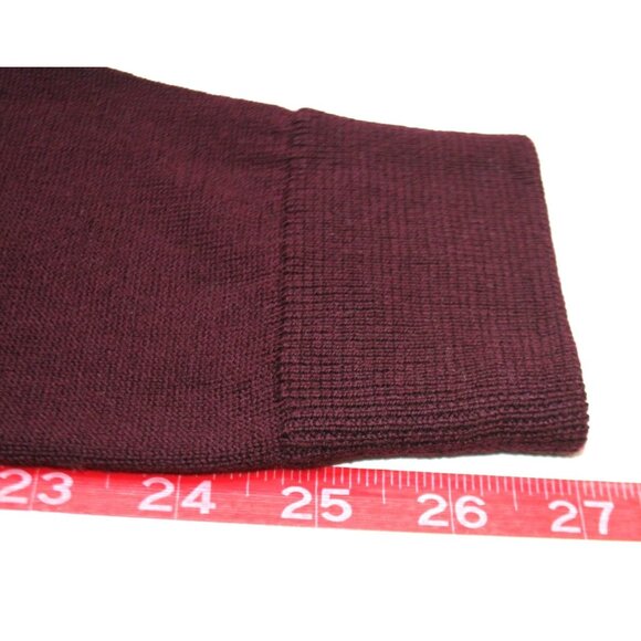 Nordstrom Mens Large V-Neck Sweater Burgundy Washable Merino Wool Classic Layer - Picture 7 of 7